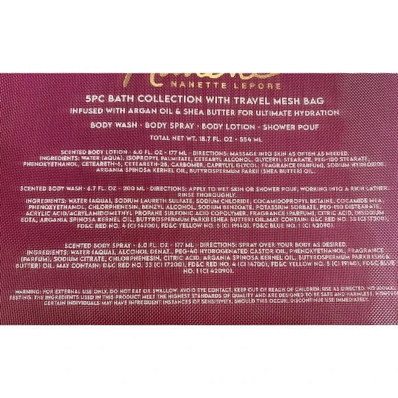 Nanette Lepore Velvet Bloom Bath collection: Body Spray, Lotion Body wash & Pouf - Picture 5 of 6